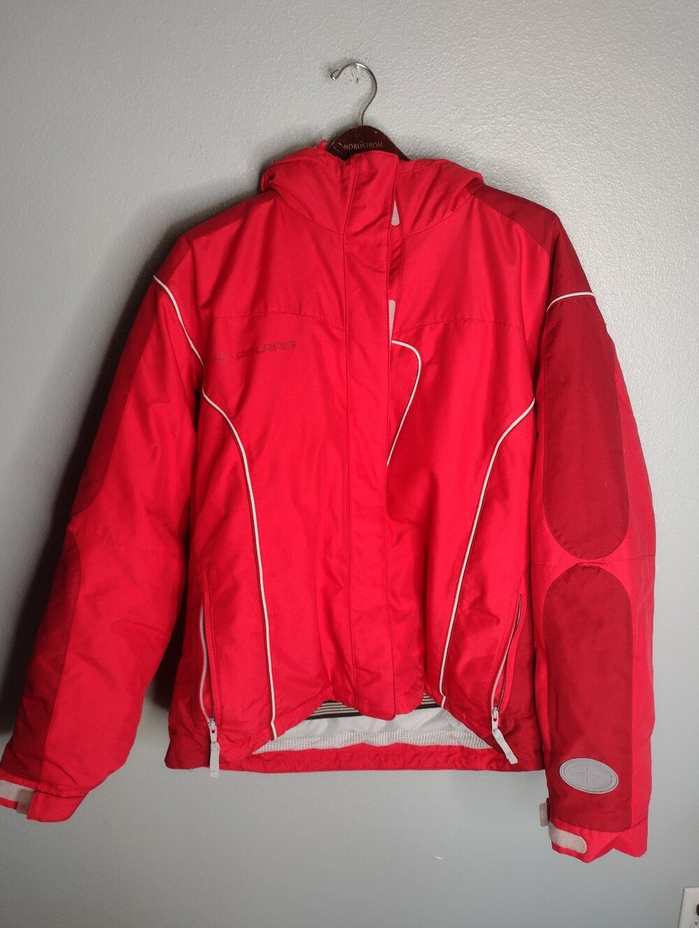 Vintage Pure Polaris Pepper Motorcycle Snowmobile Jacket Racing Womens Large Red